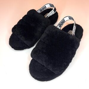 UGG Women's Fluff Yeah Black Slide Size- 9